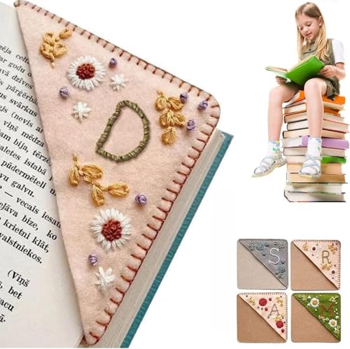 Personalisiertes, handbesticktes Eck-Lesezeichen, 26 Buchstaben, niedliche Blume, bestickte Eck-Lesezeichen, Lesezeichen, Clip für Buchliebhaber, Lesezeichen für Leseliebhaber, bedeutungsvolles Personalisiertes, handbesticktes Eck-Lesezeichen, 26 Buchstaben, niedliche Blume, bestickte Eck-Lesezeichen, Lesezeichen, Clip für Buchliebhaber, Lesezeichen für Leseliebhaber, bedeutungsvolles von Xinhelan