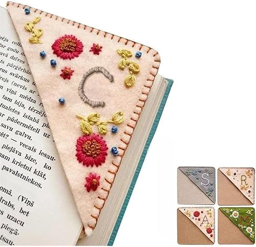 Personalisiertes, handbesticktes Eck-Lesezeichen, 26 Buchstaben, niedliche Blume, bestickte Eck-Lesezeichen, Lesezeichen, Clip für Buchliebhaber, Lesezeichen für Leseliebhaber, bedeutungsvolles Personalisiertes, handbesticktes Eck-Lesezeichen, 26 Buchstaben, niedliche Blume, bestickte Eck-Lesezeichen, Lesezeichen, Clip für Buchliebhaber, Lesezeichen für Leseliebhaber, bedeutungsvolles von Xinhelan