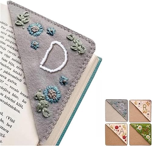 Personalisiertes, handbesticktes Eck-Lesezeichen, 26 Buchstaben, niedliche Blume, bestickte Eck-Lesezeichen, Lesezeichen, Clip für Buchliebhaber, Lesezeichen für Leseliebhaber, bedeutungsvolles Personalisiertes, handbesticktes Eck-Lesezeichen, 26 Buchstaben, niedliche Blume, bestickte Eck-Lesezeichen, Lesezeichen, Clip für Buchliebhaber, Lesezeichen für Leseliebhaber, bedeutungsvolles von Xinhelan
