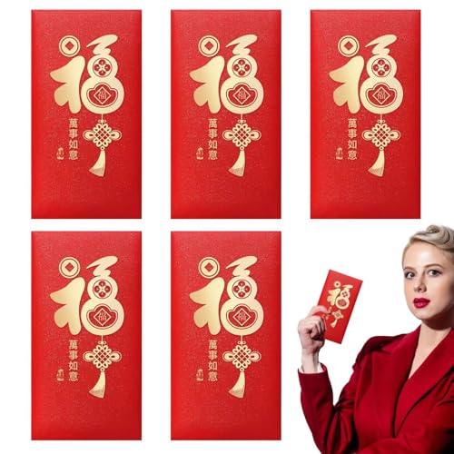 Chinesische rote Briefumschläge 2025 – Schlangen-dekorative rote Verpackung für Glück, Set mit 5 Umschlägen für das Jahr der Schlange, Glücksgeld für chinesisches Neujahr, Hochzeit, Frühlingsfest und Chinesische rote Briefumschläge 2025 – Schlangen-dekorative rote Verpackung für Glück, Set mit 5 Umschlägen für das Jahr der Schlange, Glücksgeld für chinesisches Neujahr, Hochzeit, Frühlingsfest und von Xinhuju