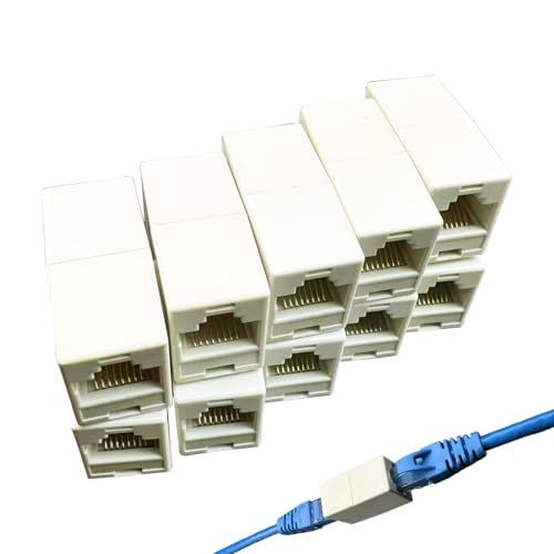 Xinhuju RJ45 -Koppler, Ethernet -Koppler - Weiblich zu weiblicher Ethernet -Extender | 10x-Netzwerk Doppeler gerade Kopf-LAN-Kabel-Modularer Stecker für Hochgeschwindigkeitsdatenübertragung Xinhuju RJ45 -Koppler, Ethernet -Koppler - Weiblich zu weiblicher Ethernet -Extender | 10x-Netzwerk Doppeler gerade Kopf-LAN-Kabel-Modularer Stecker für Hochgeschwindigkeitsdatenübertragung von Xinhuju