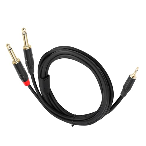 Xinsheinelry Professionell 3 5 Mm Männlich Bis Doppelt 6 35 Mm Männliches Y Splitter Kabelmikrofone Zum Anschließen Von Geräten Schwarz von Xinsheinelry