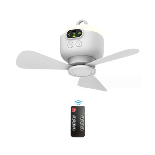 Xinsheinelry Wiederaufladbare Deckenlüfter Mit Fernbedienung 4speeds USB Deckenventilator Lüfter Für Campingbett Camping Zelt Canopys Kabine von Xinsheinelry