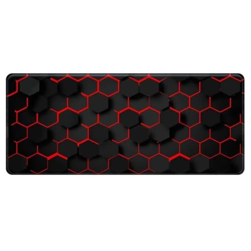 Gaming Mauspad, Mousepad Große Schwarz Rot Geometrisch Mauspad XXL 900x400x3mm Großes Schreibtischunterlage rutschfeste für PC, Laptop Verbessert Präzision und Geschwindigkei Gaming Mauspad, Mousepad Große Schwarz Rot Geometrisch Mauspad XXL 900x400x3mm Großes Schreibtischunterlage rutschfeste für PC, Laptop Verbessert Präzision und Geschwindigkei von Xinyuer