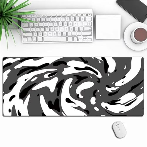 Gaming Mauspad, Mousepad Große Weiß Grau Schwarz Mauspad XXL 1200x600x3mm Großes Schreibtischunterlage rutschfeste für PC, Laptop Verbessert Präzision und Geschwindigkei von Xinyuer