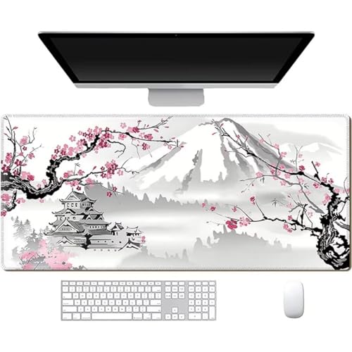 Gaming Mauspad XXL Kirschblüte Mousepad Groß 900x400x2mm Verlängertes Großes Schreibtischauflage mit rutschfeste Basis und genähte Kante für PC, Laptop Gaming Mauspad XXL Kirschblüte Mousepad Groß 900x400x2mm Verlängertes Großes Schreibtischauflage mit rutschfeste Basis und genähte Kante für PC, Laptop von Xinyuer