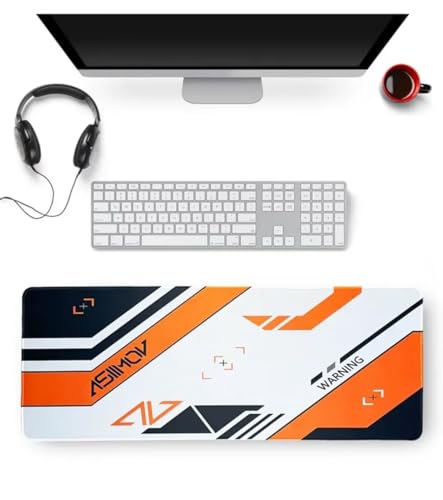 Gaming Mauspad XXL Schwarz Weiß Orange Mousepad Groß 1000x500x2mm Verlängertes Großes Schreibtischauflage mit rutschfeste Basis und genähte Kante für PC, Laptop Gaming Mauspad XXL Schwarz Weiß Orange Mousepad Groß 1000x500x2mm Verlängertes Großes Schreibtischauflage mit rutschfeste Basis und genähte Kante für PC, Laptop von Xinyuer