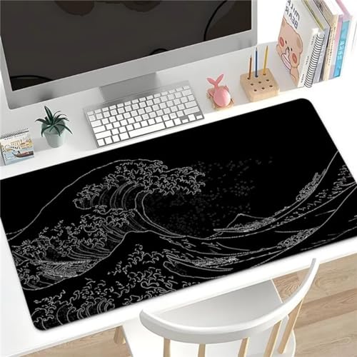 Gaming Mauspad XXL Wellen des Schwarzen Meeres Mousepad Groß 800x400x3mm Verlängertes Großes Schreibtischauflage mit rutschfeste Basis und genähte Kante für PC, Laptop Gaming Mauspad XXL Wellen des Schwarzen Meeres Mousepad Groß 800x400x3mm Verlängertes Großes Schreibtischauflage mit rutschfeste Basis und genähte Kante für PC, Laptop von Xinyuer