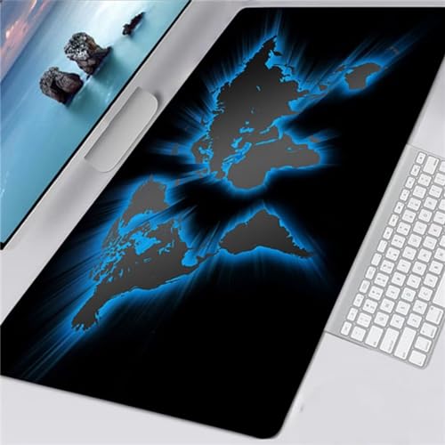 XXL Gaming Mauspad 600x400x3mm Erweiterte Groß Mousepad Schreibtisch Pad, genähte Kanten Mauspad, wasserdicht und langlebig,Rutschfester Gummiboden, Widerstandsfähig für PC Gamer Büro Blaue Weltkarte XXL Gaming Mauspad 600x400x3mm Erweiterte Groß Mousepad Schreibtisch Pad, genähte Kanten Mauspad, wasserdicht und langlebig,Rutschfester Gummiboden, Widerstandsfähig für PC Gamer Büro Blaue Weltkarte von Xinyuer