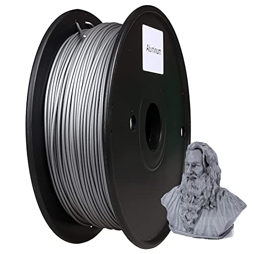 PLA Metall-Aluminium-Filament 1,75 mm, Aluminium gefülltes Polymilchsäure-Filament, Echtmetall-Filament gefüllt mit 30% Aluminium, 0,5 kg Spule von Xiome