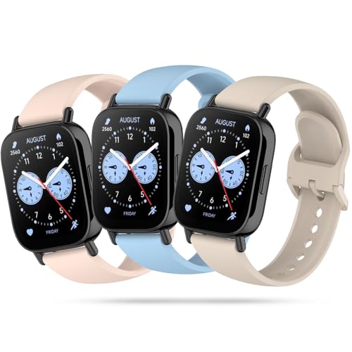 Xisair 3 Armbänder Kompatibel mit Xiaomi Redmi Watch 5 Lite und Xiaomi Redmi Watch 5 Active Silikonarmbänder Sportarmbänder Atmungsaktive Wasserdichte Armbänder Redmi Watch 5 Lite & Active Armband von Xisair