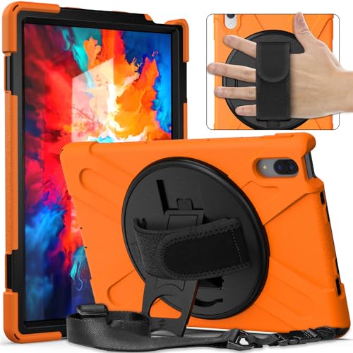 Schutzhülle für Lenovo Tab P11 Gen 2 / Tab P11 Pro 11,5 Zoll Tablet Hülle 3 in 1 Hartplastikrahmen + doppeltes Silikon [Handschlaufe und Schultergurt] - A von Xishuicl