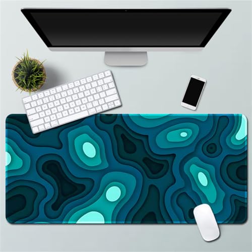Erweitertes Gaming-Mauspad Große genähte Tastatur Personalisiertes Mauspad Waschbar Rutschfest Wasserdicht Gummiboden Desktop-Matte (300 * 700 * 3mm,Muster 5) von Xisnuient