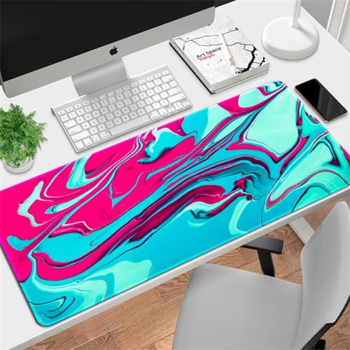 Xisnuient Einfache Stromlinien Gaming-Maus-Pad GroßE GenäHte Rand Tastatur Personalisierte Maus-Pad Waschbar rutschfest Wasserdicht Gummi Boden Desktop-Matte (400 * 800 * 3mm,Muster 4) von Xisnuient