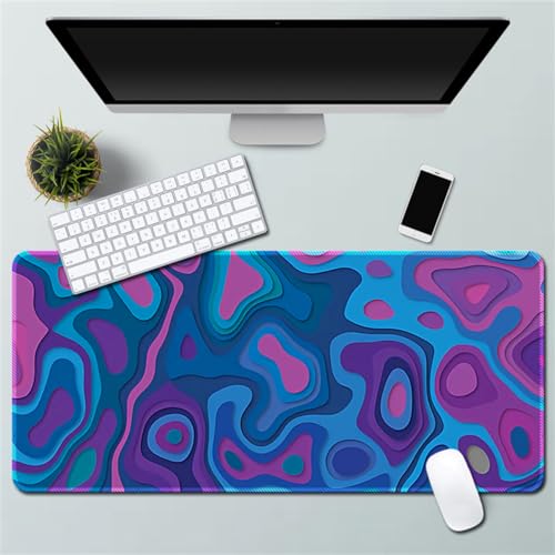 Xisnuient Erweitertes Gaming-Mauspad Große genähte Tastatur Personalisiertes Mauspad Waschbar rutschfest Wasserdicht Gummiboden Desktop-Matte (300 * 800 * 3mm,Muster 3) von Xisnuient