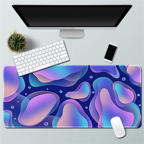 Xisnuient Erweitertes Gaming-Mauspad Große genähte Tastatur Personalisiertes Mauspad Waschbar rutschfest Wasserdicht Gummiboden Desktop-Matte (300 * 800 * 3mm,Muster 4) von Xisnuient