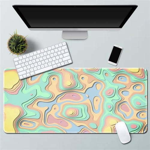 Xisnuient Erweitertes Gaming-Mauspad Große genähte Tastatur Personalisiertes Mauspad Waschbar rutschfest Wasserdicht Gummiboden Desktop-Matte (400 * 800 * 3mm,Muster 2) von Xisnuient