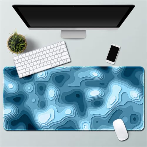 Xisnuient Erweitertes Gaming-Mauspad Große genähte Tastatur Personalisiertes Mauspad Waschbar rutschfest Wasserdicht Gummiboden Desktop-Matte (400 * 800 * 3mm,Muster 6) von Xisnuient