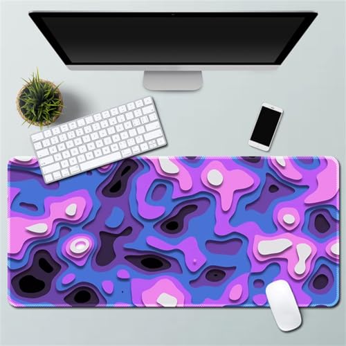 Xisnuient Erweitertes Gaming-Mauspad Große genähte Tastatur Personalisiertes Mauspad Waschbar rutschfest Wasserdicht Gummiboden Desktop-Matte (400 * 800 * 3mm,Muster 7) von Xisnuient