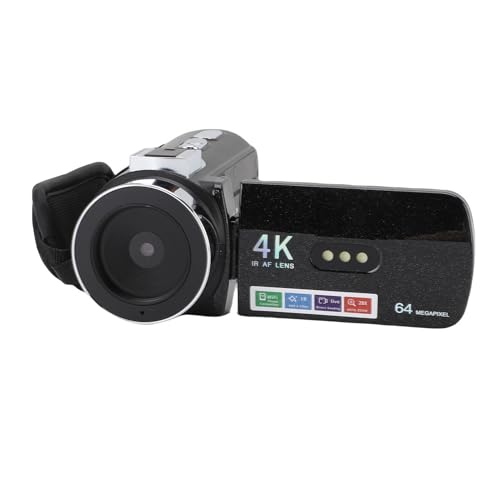4K Digitale Videokamera, 64MP Vlogging Camera Camcorder mit LED -Fülllicht, 3 -Zoll -Flip -Bildschirm -Video -Rekorder Compact Travel Camera für Fotografie, Teenager, Mehrere 4K Digitale Videokamera, 64MP Vlogging Camera Camcorder mit LED -Fülllicht, 3 -Zoll -Flip -Bildschirm -Video -Rekorder Compact Travel Camera für Fotografie, Teenager, Mehrere von Xiuganpo