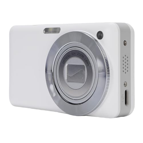 4K Digitalkamera, 64MP HD 3 -Zoll -Bildschirm 10x Optical Zoom 2X Digitaler Zoom Autofokus -WLAN -Videokamera mit Blitz für Kinder Kinder Teen Girl Boy, 1000mah Batterie (White) von Xiuganpo