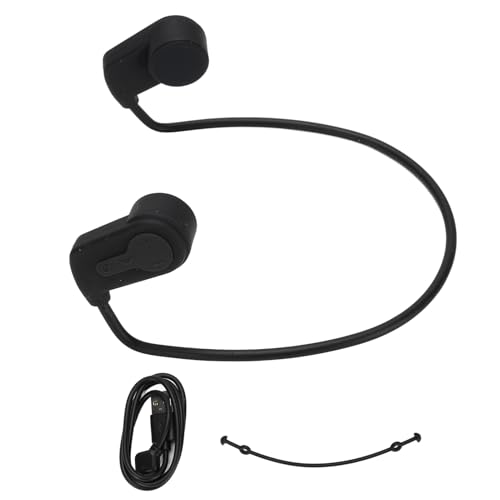 Xiuganpo Wassersicher Schwimmkopfhörer 5.0 Knochenleitung IPX8 Regenunterwasser -Unterwasser -Kopfhörer mit MP3 -Player für Fitnessstudio -Training, ABS und Silikonschwimmkopfhörer (Black) von Xiuganpo