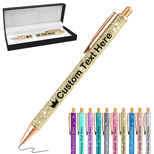 Xiuyours Kugelschreiber Personalisiert Stifte Personalisierte mit Namen Logo Personalisierter Geschenk für Kinder, Frauen, Mädchen, Mama, Geburtstag, Hochzeit - Gold von Xiuyours