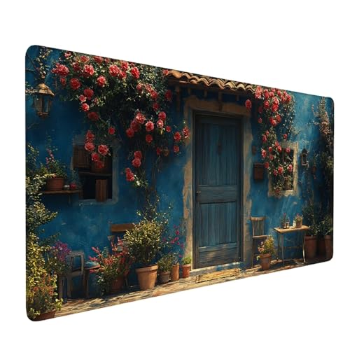 Mauspad Blau,Mousepad Kleiner Innenhof Große Schreibtischunterlage 900x500mm Mousepad XXL mit Fransenfreie Ränder Gaming Mauspad,Wasserdicht rutschfeste Desk Mat für Büro Computer Mouse Pad J1-360 Mauspad Blau,Mousepad Kleiner Innenhof Große Schreibtischunterlage 900x500mm Mousepad XXL mit Fransenfreie Ränder Gaming Mauspad,Wasserdicht rutschfeste Desk Mat für Büro Computer Mouse Pad J1-360 von Xjaopfei