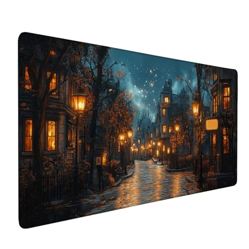 Mauspad Blau,Mousepad Straßenansicht Große Schreibtischunterlage 900x400mm Mousepad XXL mit Fransenfreie Ränder Gaming Mauspad,Wasserdicht rutschfeste Desk Mat für Büro Heim Computer Mouse Pad J1-152 Mauspad Blau,Mousepad Straßenansicht Große Schreibtischunterlage 900x400mm Mousepad XXL mit Fransenfreie Ränder Gaming Mauspad,Wasserdicht rutschfeste Desk Mat für Büro Heim Computer Mouse Pad J1-152 von Xjaopfei