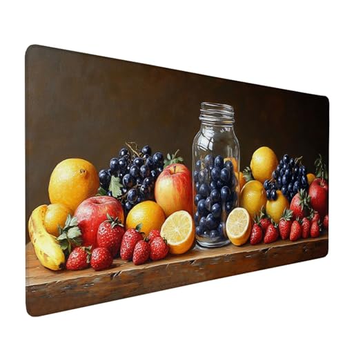 Mauspad Braun Mousepad Apfel Große Schreibtischunterlage 700x300mm Mousepad XXL mit Fransenfreie Ränder Gaming Mauspad,Wasserdicht rutschfeste Desk Mat für Büro Heim Mouse Pad,Frauen Geschenke J1-254 von Xjaopfei