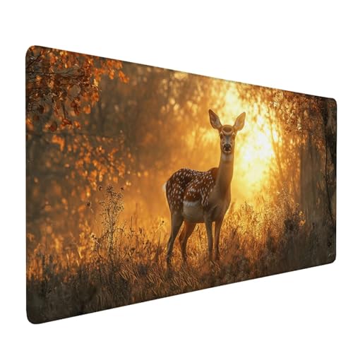 Mauspad Braun Mousepad Esel Große Schreibtischunterlage 1500x800mm Mousepad XXL mit Fransenfreie Ränder Gaming Mauspad,Wasserdicht rutschfeste Desk Mat für Büro Heim Mouse Pad,Frauen Geschenke J1-256 von Xjaopfei