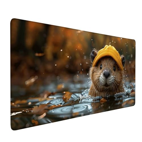 Mauspad Braun Mousepad Tier Große Schreibtischunterlage 1200x400mm Mousepad XXL mit Fransenfreie Ränder Gaming Mauspad,Wasserdicht rutschfeste Desk Mat für Büro Heim Mouse Pad,Frauen Geschenke J1-362 von Xjaopfei