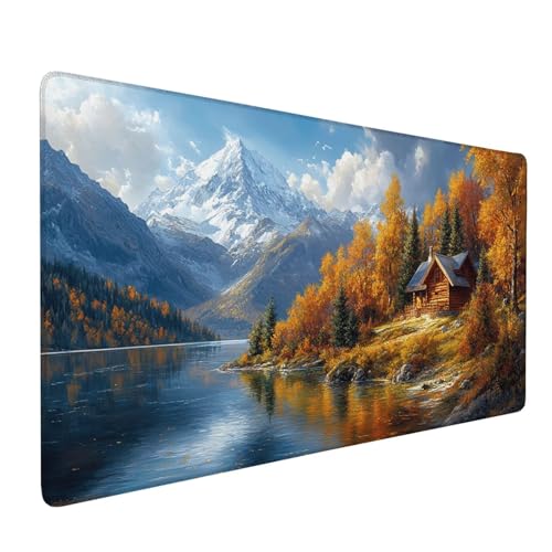 Mauspad Gelb Mousepad Kabine Große Schreibtischunterlage 600x300mm Mousepad XXL mit Fransenfreie Ränder Gaming Mauspad,Wasserdicht rutschfeste Desk Mat für Büro Heim Mouse Pad,Frauen Geschenke J1-294 von Xjaopfei