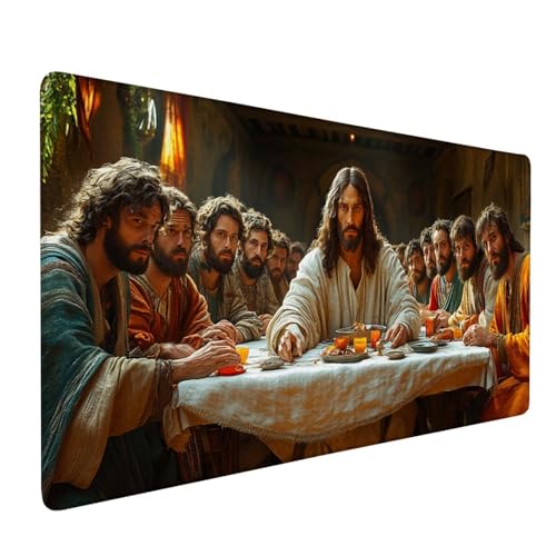 Mauspad Mann, Mousepad Abendessen Große Schreibtischunterlage 900x500mm Mousepad XXL mit Fransenfreie Ränder Gaming Mauspad, Wasserdicht rutschfeste Desk Mat für Büro Heim Computer Mouse Pad J1-700 von Xjaopfei