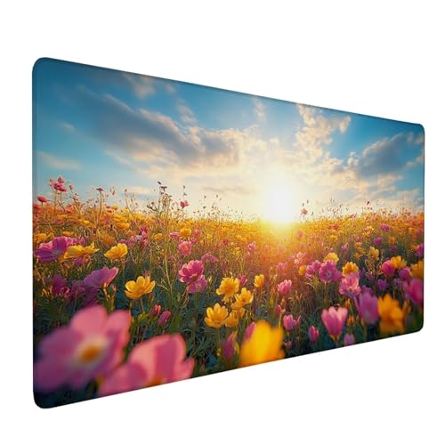 Mauspad Rosa Mousepad Himmel Große Schreibtischunterlage 800x400mm Mousepad XXL mit Fransenfreie Ränder Gaming Mauspad,Wasserdicht rutschfeste Desk Mat für Büro Heim Mouse Pad,Frauen Geschenke J1-138 von Xjaopfei