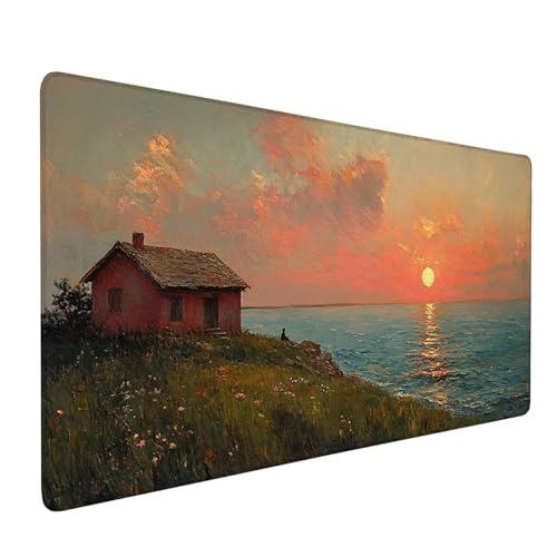 Mauspad Rosa Mousepad Kabine Große Schreibtischunterlage 800x400mm Mousepad XXL mit Fransenfreie Ränder Gaming Mauspad,Wasserdicht rutschfeste Desk Mat für Büro Heim Mouse Pad,Frauen Geschenke J1-276 von Xjaopfei