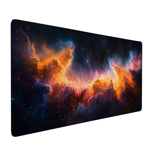 Mauspad Schwarz, Mousepad Abstrakt Große Schreibtischunterlage 1500x800mm Mousepad XXL mit Fransenfreie Ränder Gaming Mauspad, Wasserdicht rutschfeste Desk Mat für Büro Heim Computer Mouse Pad J1-114 von Xjaopfei