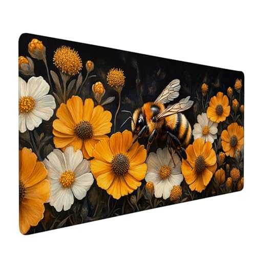 Mauspad Schwarz, Mousepad Biene Große Schreibtischunterlage 1200x400mm Mousepad XXL mit Fransenfreie Ränder Gaming Mauspad, Wasserdicht rutschfeste Desk Mat für Büro Heim Computer Mouse Pad J1-326 Mauspad Schwarz, Mousepad Biene Große Schreibtischunterlage 1200x400mm Mousepad XXL mit Fransenfreie Ränder Gaming Mauspad, Wasserdicht rutschfeste Desk Mat für Büro Heim Computer Mouse Pad J1-326 von Xjaopfei