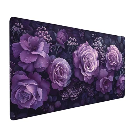 Mauspad Schwarz, Mousepad Rose Große Schreibtischunterlage 1200x400mm Mousepad XXL mit Fransenfreie Ränder Gaming Mauspad, Wasserdicht rutschfeste Desk Mat für Büro Heim Computer Mouse Pad J1-936 Mauspad Schwarz, Mousepad Rose Große Schreibtischunterlage 1200x400mm Mousepad XXL mit Fransenfreie Ränder Gaming Mauspad, Wasserdicht rutschfeste Desk Mat für Büro Heim Computer Mouse Pad J1-936 von Xjaopfei