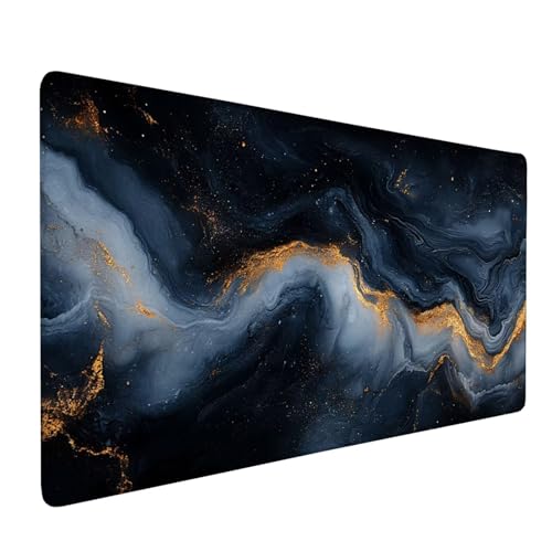 Mauspad Schwarz Große Schreibtischunterlage 600x300mm Zusammenfassung (1) Mousepad Wasserdicht Gaming Mauspad mit Genähten Kanten,Räzises und Langlebiges Groß Desk Mat für Büro Dekor Geschenke J1-1017 von Xjaopfei