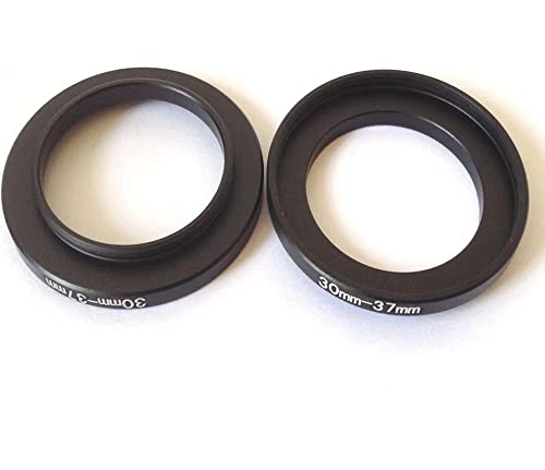 2 x Video-Kamera-Objektiv-Adapter, Größe 30–37 mm, Step-Up-Ringe, 30 mm auf 37 mm, Filterumwandlung, Verbindungsschrauben, Fokus, digitale Fotofolie, Befestigung, Fotozubehör von Xjgmao