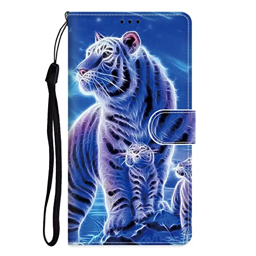 Xkladz Handyhülle für Samsung Galaxy A53 5G Hülle Motiv PU Leder Klapphülle Schutzhülle mit Kartenfach Standfunktion Stoßfeste Lederhülle Brieftasche Flip Case Cover für Galaxy A53 5G (Tiger) von Xkladz