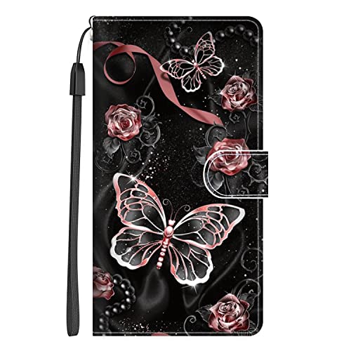 Xkladz Klapphülle für Samsung Galaxy A53 5G Handyhülle PU Leder Hülle Stoßfeste Brieftasche Klappbar Schutzhülle Silikon Cover mit Muster Motiv Handytasche Flip Case Galaxy A53 - Schmetterling von Xkladz