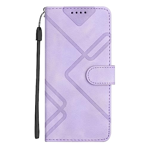 Xkladz Lederhülle für Samsung Galaxy A12 / M12 Handyhülle PU Leder Handytasche Stoßfeste Hülle Silikon Cover für Mädchen Männer Klappbar Flip Case Schutzhülle mit Muster Motiv Klapphülle - Lila von Xkladz