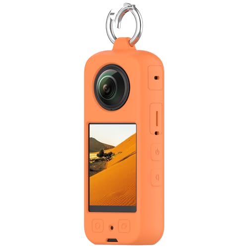Schutzhülle kompatibel für Insta360 X4, Silikon-Schutz, Schutzhülle für Insta360 X3 (Orange, für X3) von Xkravo