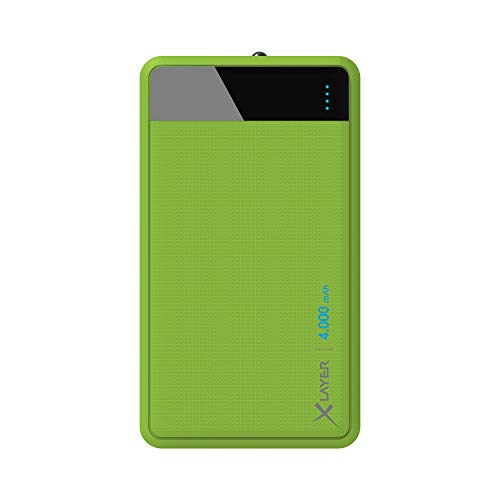 XLayer Colour Line Powerbank 4.000mAh, Externer Akku für Smartphone und Tablet, Powerbank klein, in bunten Farben, Grün von Xlayer