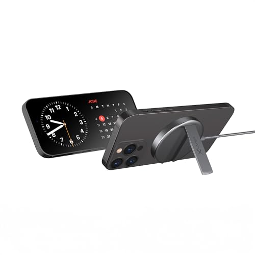 XLayer MagFix Pro | Apple Magsafe Wireless Charging Stand | Magnetisch | Standby | Space Grey | 15W USB-C Kabellos Schnellladegerät | Induktive | Kompatibel mit iPhone 15 und Modelle ab 12/13/14 von Xlayer