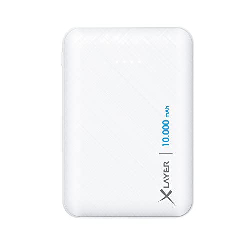 Xlayer Powerbank Externer Akku tragbarer Zusatzakku schnelles Aufladen für Smartphones/Tablets (10000mAh, Weiß) von Xlayer