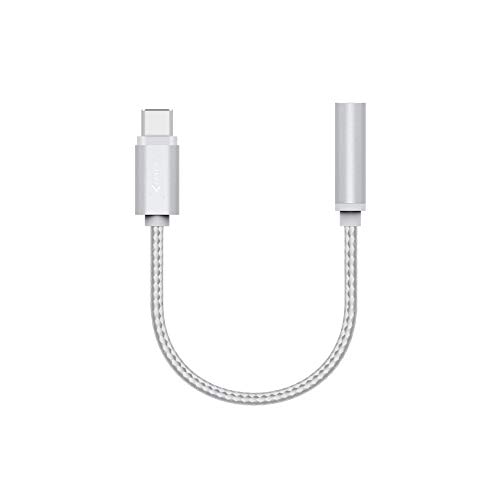 Xlayer Premium Adapter, Kopfhörer Adapterkabel Typ C (USB-C) auf 3,5 mm AUX, 0.12 Meter Länge, Silber von Xlayer