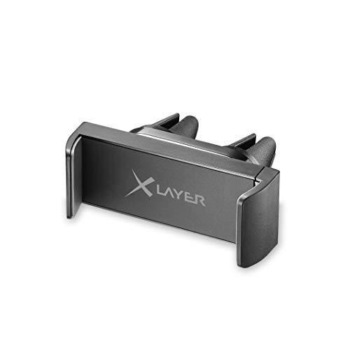 Xlayer Smartphone KFZ Universal-Halterung für Lüftungsgitter, drehbar mit Doppelklemme Schwarz von Xlayer